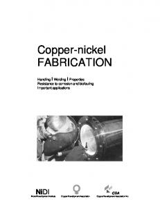 Copper-nickel FABRICATION