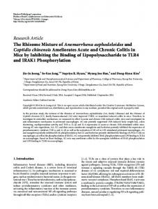 Coptidis chinensis Ameliorates Acute and Chronic Colitis in Mice by