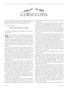 CORNUCOPIA - Sunstone Magazine