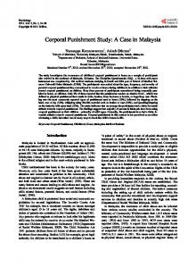 Corporal Punishment Study: A Case in Malaysia