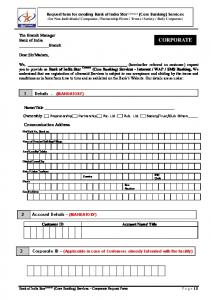 Corporate - Bank Of India