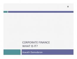 CORPORATE FINANCE WHAT IS IT?