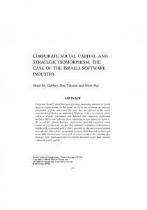 corporate social capital and strategic isomorphism - CiteSeerX