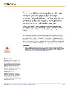 Correction: Differential regulation of innate immune cytokine ...