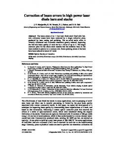 Correction of beam errors in high power laser diode ... - OSA Publishing