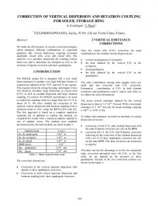 Correction of Vertical Dispersion and Betatron Coupling for ... - CERN