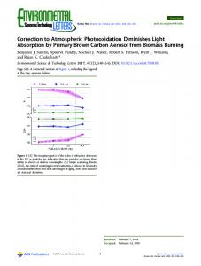 Correction to Atmospheric Photooxidation Diminishes Light Absorption ...