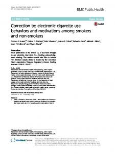 Correction to: electronic cigarette use behaviors ... - BMC Public Health