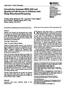 Correlation between REM AHI and Quality-of-Life ... - SAGE Journals