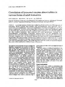 Correlation of lysosomal enzyme abnormalities in various forms of ...