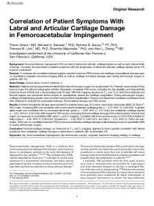 Correlation of Patient Symptoms With Labral and ... - SAGE Journals