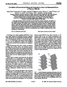 Correlation of Structural and Electronic Properties in a New Low ...