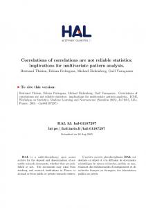 Correlations of correlations are not reliable statistics ... - HAL-Inria