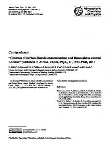 Corrigendum to - Atmos. Chem. Phys