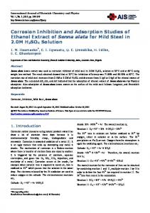 Corrosion Inhibition and Adsorption Studies of Ethanol Extract of