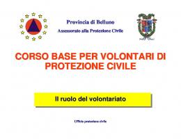 corso base per volontari di protezione civile - Provincia di Belluno