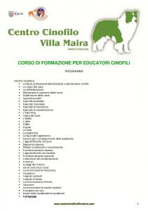 corso di formazione per educatori cinofili - Centro Cinofilo Villa ...