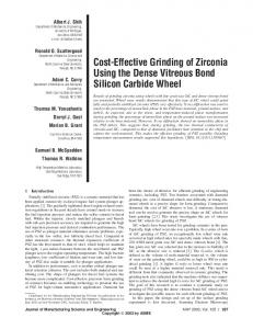 Cost-Effective Grinding of Zirconia Using the Dense ...