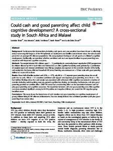 Could cash and good parenting affect child cognitive development? A ...