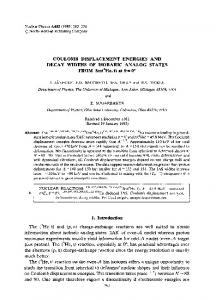 COULOMB DISPLACEMENT ENERGIES AND ... - Science Direct