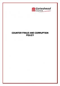 Counter Fraud and Corruption Policy