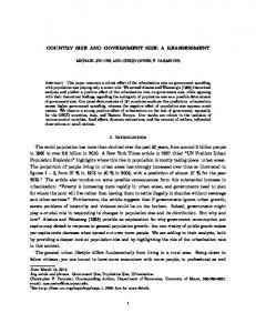 COUNTRY SIZE AND GOVERNMENT SIZE