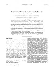 Coupling between Tropospheric and Stratospheric ... - AMS Journals