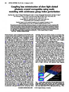 Coupling loss minimization of slow light slotted photonic crystal ... - MURI