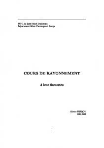 COURS DE RAYONNEMENT