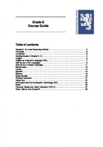 Course Guide Grade 8