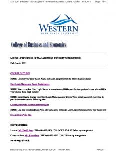 course outline - Western Washington University