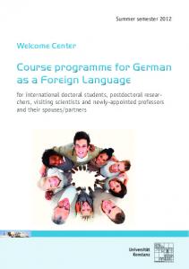 Course programme for German as a Foreign Language Course ...