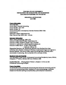 Course Syllabus - Central State University