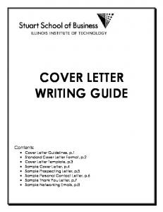 COVER LETTER WRITING GUIDE