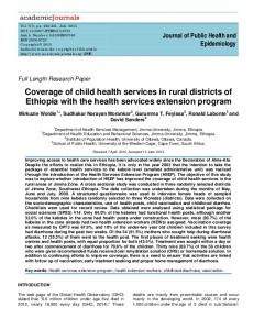 Coverage of child health services in rural districts ... - Academic Journals