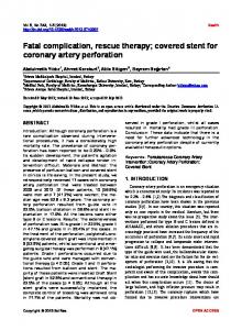 covered stent for coronary artery perforation