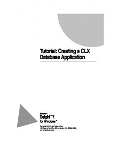 Creating a CLX Database Application