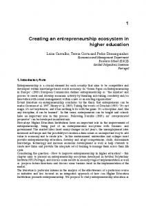 Creating an entrepreneurship ecosystem in higher ...