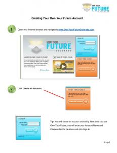 Creating Your Own Your Future Account