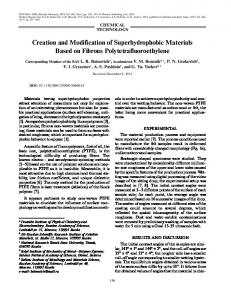 Creation and Modification of Superhydrophobic ... - Springer Link