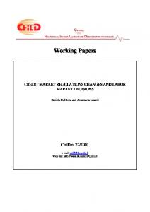 CREDIT MARKET REGULATIONS CHANGES AND LABOR MARKET ...