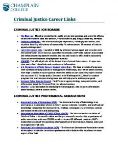 Criminal Justice Career Links