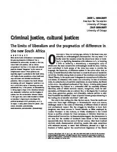 Criminal justice, cultural justice