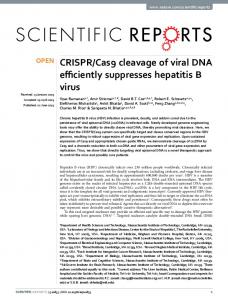CRISPR/Cas9 cleavage of viral DNA efficiently ... - Semantic Scholar
