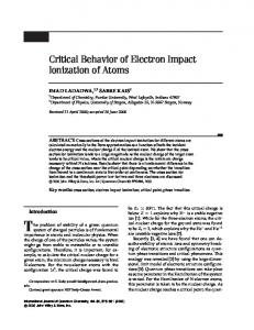 Critical Behavior of Electron Impact Ionization of Atoms