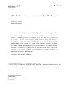 Critical incidents of trust erosion in leadership of ... | Semantic Scholar