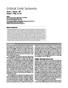 Critical limb ischemia - Springer Link