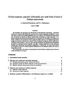 Critical measures, quadratic differentials, and