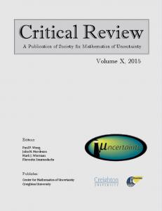 Critical Review, vol. X - 2015 - CiteSeerX