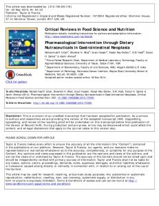 Critical Reviews in Food Science and Nutrition ...